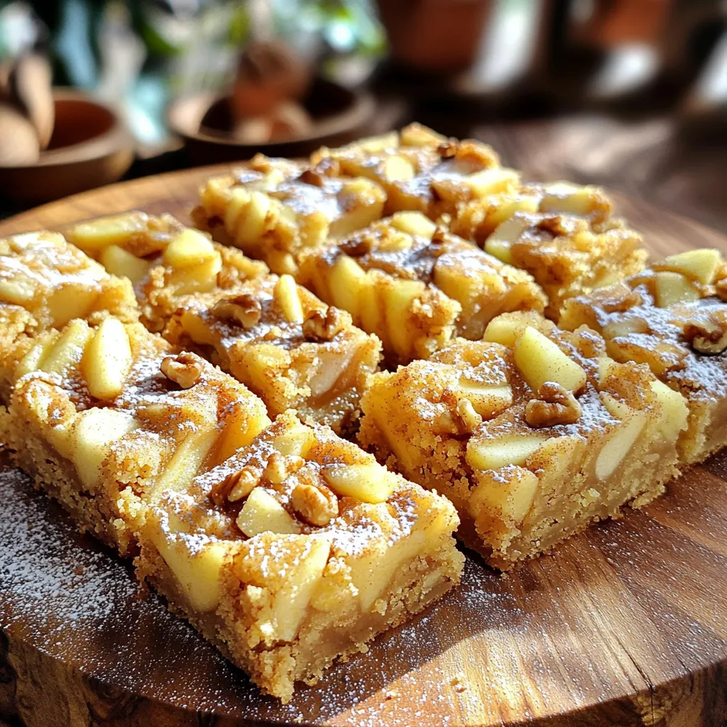 Apple Blondies with Cinnamon Glaze Easy Dessert Treat