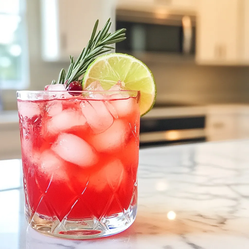 Cranberry Rosemary Mocktail Refreshing and Simple Drink