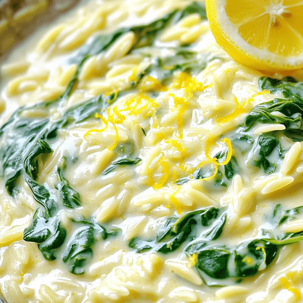 Creamy Lemon Orzo with Spinach Flavorful Delight