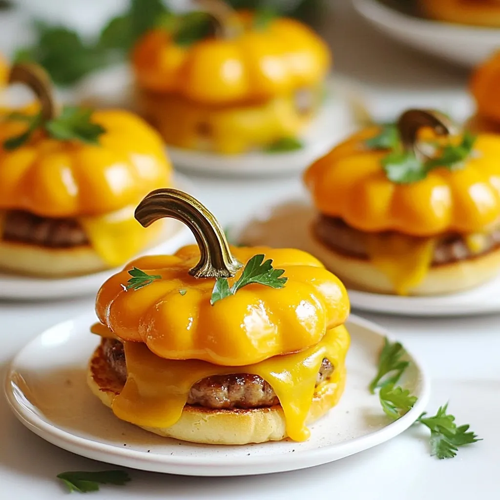 Pumpkin-Shaped Mini Burgers Tasty Fall Delight