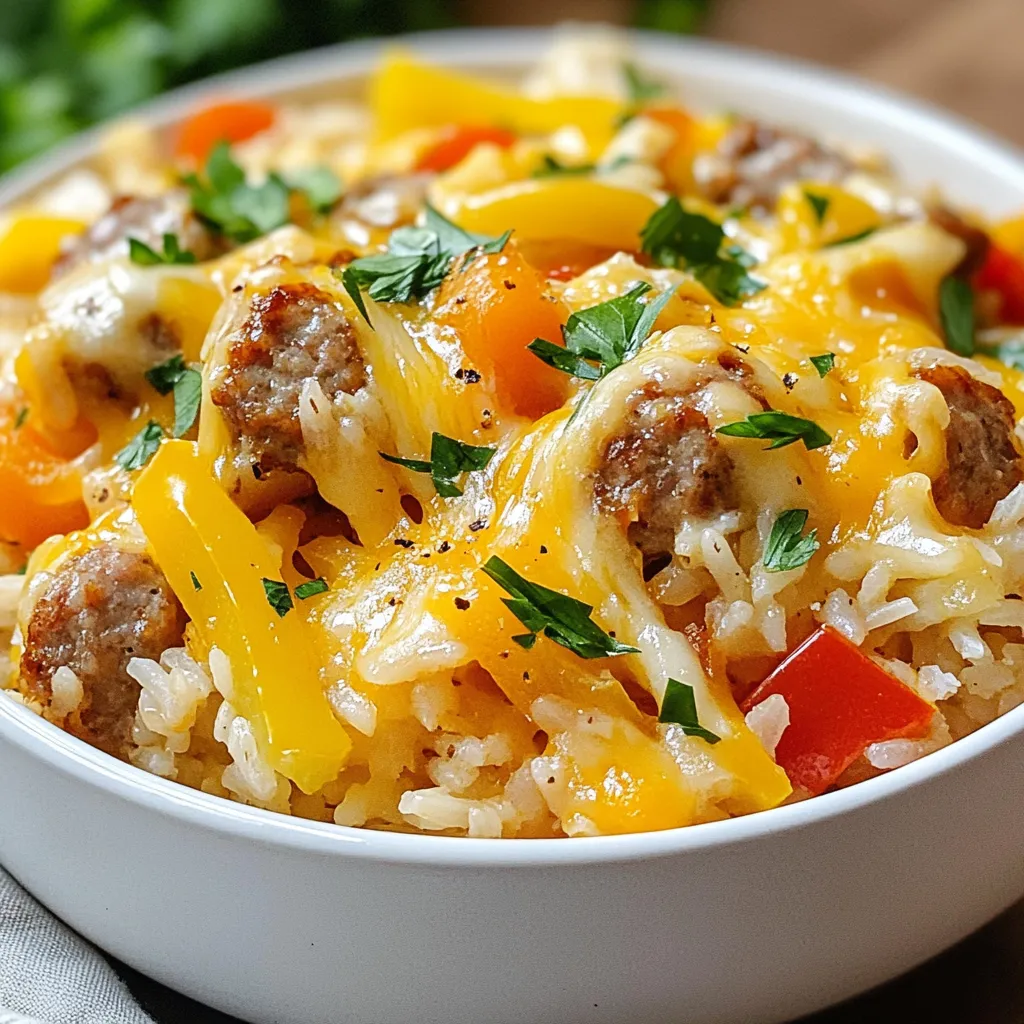 Cheesy Sausage Rice Skillet Delightful and Simple Dish