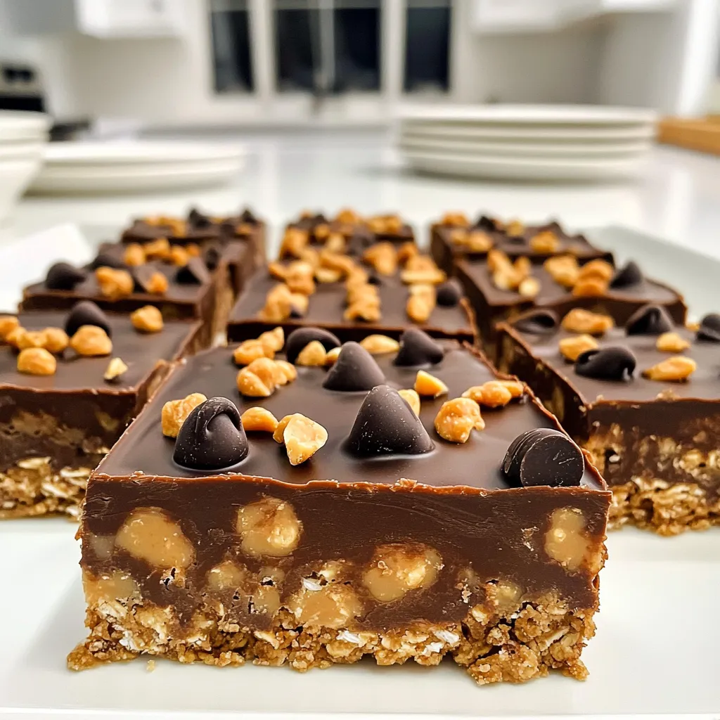 Chocolate Peanut Butter Oat Bars No Bake Delight