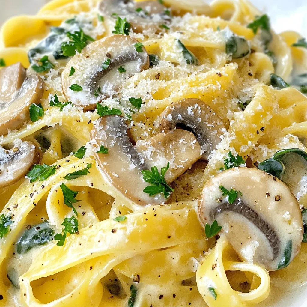 Creamy Mushroom Spinach Pasta Flavorful Dinner Idea