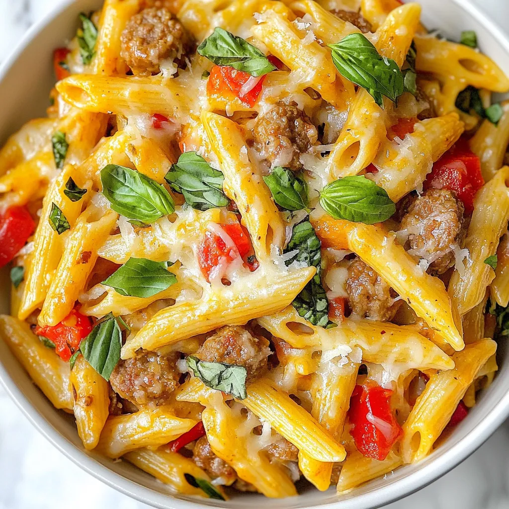 One Pot Cheesy Sausage Pasta Quick and Tasty Meal