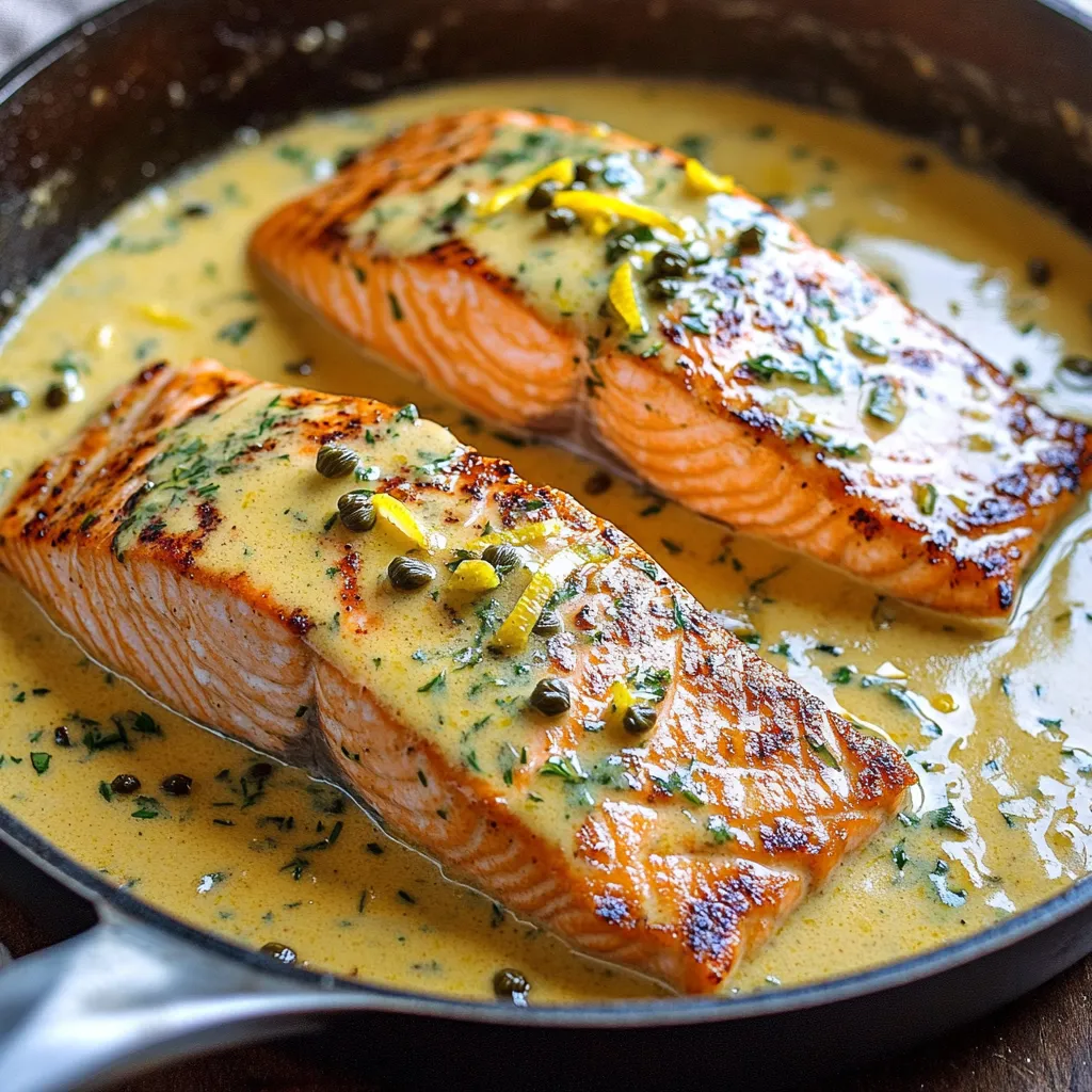 One-Pan Creamy Lemon Herb Salmon Flavorful Delight