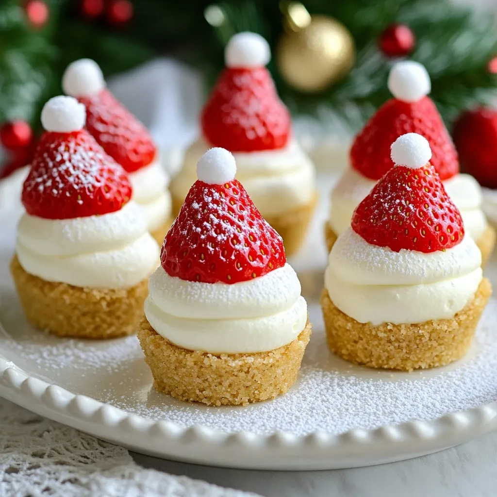 Santa Hat Cheesecake Bites Festive and Fun Treats