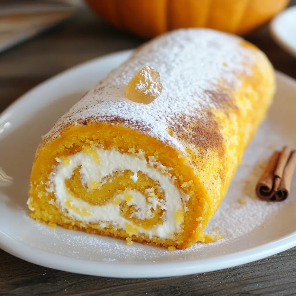 Pumpkin Cream Cheese Roll Tasty and Simple Dessert