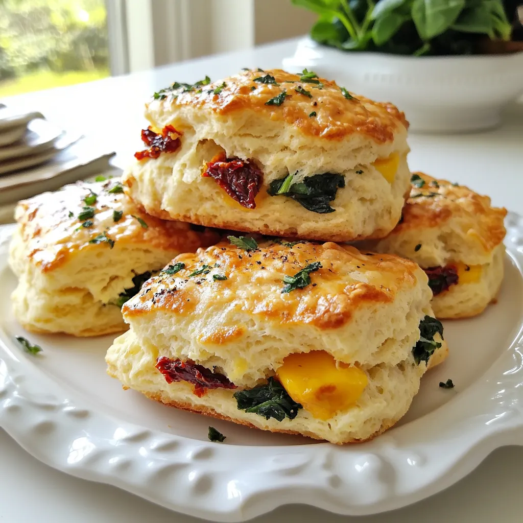 Sun-Dried Tomato Spinach Egg Biscuits Savory Delight