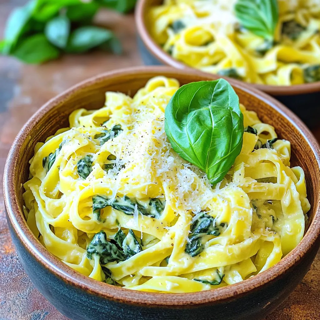 Creamy Garlic Spinach Pasta Delectable Weeknight Meal