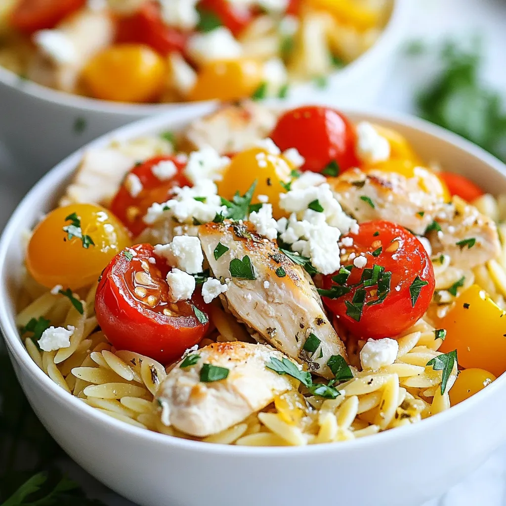 One-Pot Mediterranean Chicken Orzo Flavor Boost
