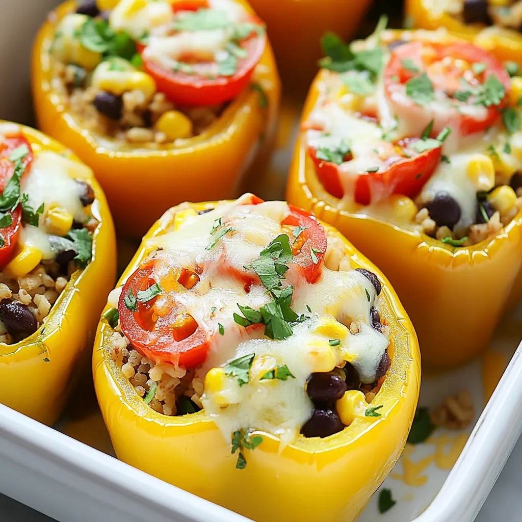 Stuffed Peppers Rice Veggies Flavorful Meal Idea