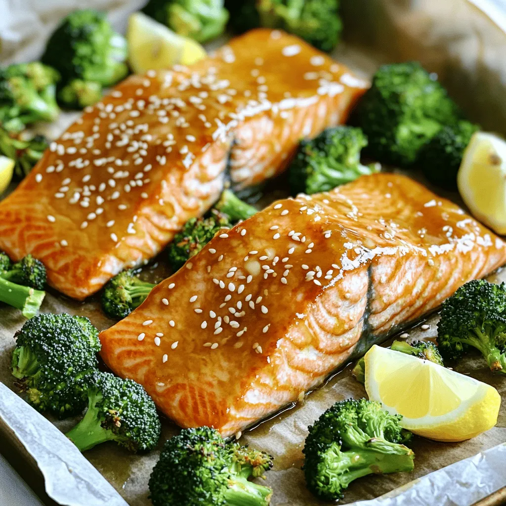 Maple Glazed Salmon with Broccoli Sheet Pan Recipe