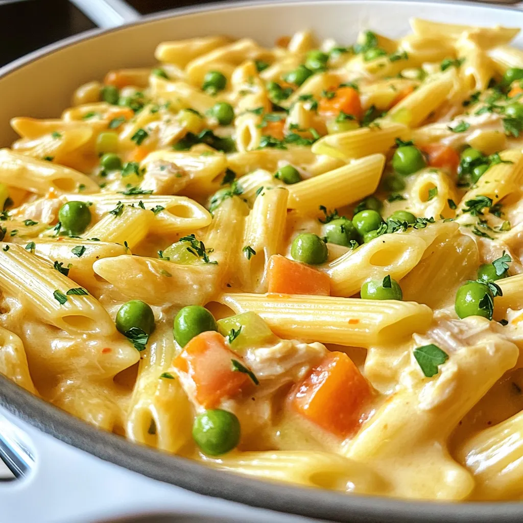 Chicken Pot Pie Pasta Comfort Food Recipe Delight