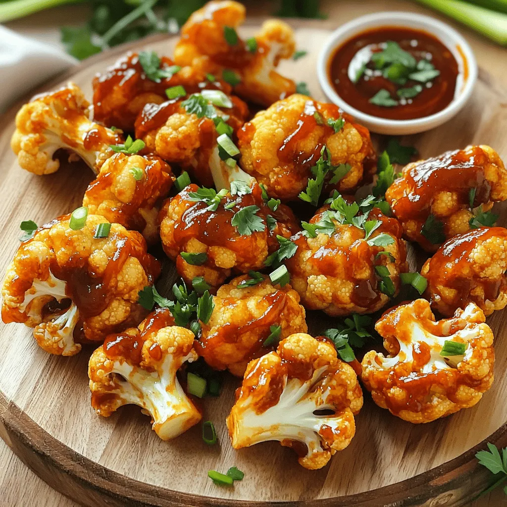 Air Fryer BBQ Cauliflower Wings Flavorful Dish