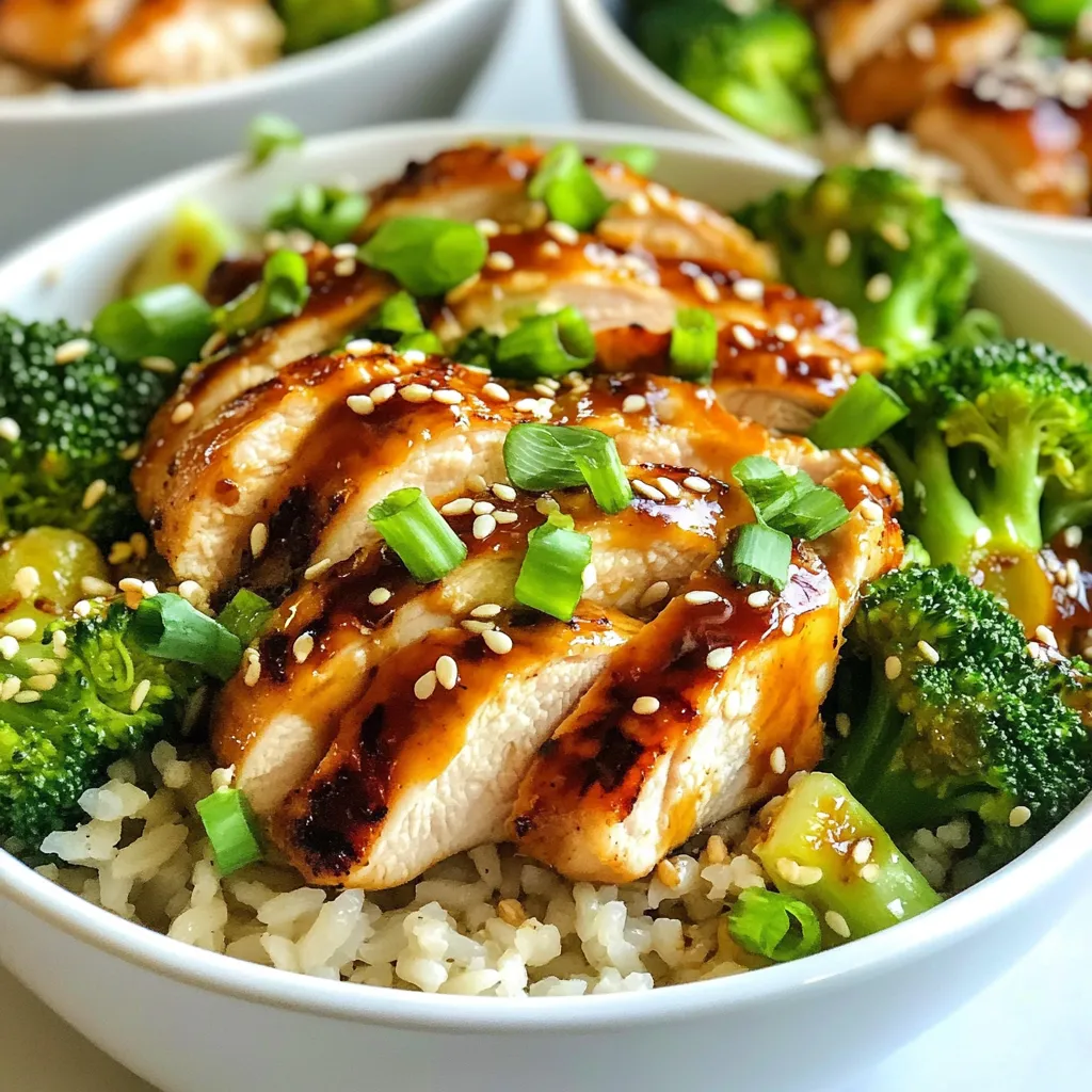 Grilled Chicken Broccoli Bowls with Garlic Sauce Delight