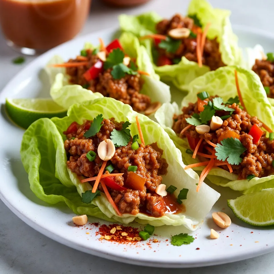 Thai Peanut Chicken Lettuce Wraps Quick and Tasty Meal