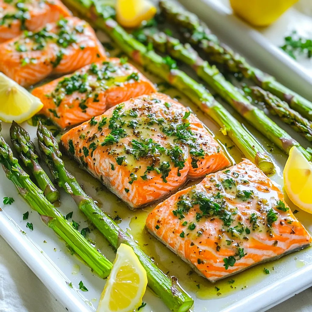 Garlic Herb Salmon &#038; Asparagus Sheet Pan Delight