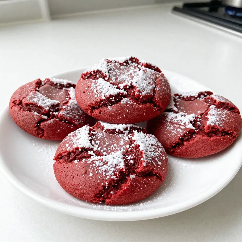 Red Velvet Crinkle Cookies Delightfully Soft Treat
