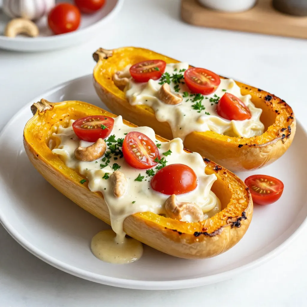 Spaghetti Squash Alfredo Creamy Comfort Dish
