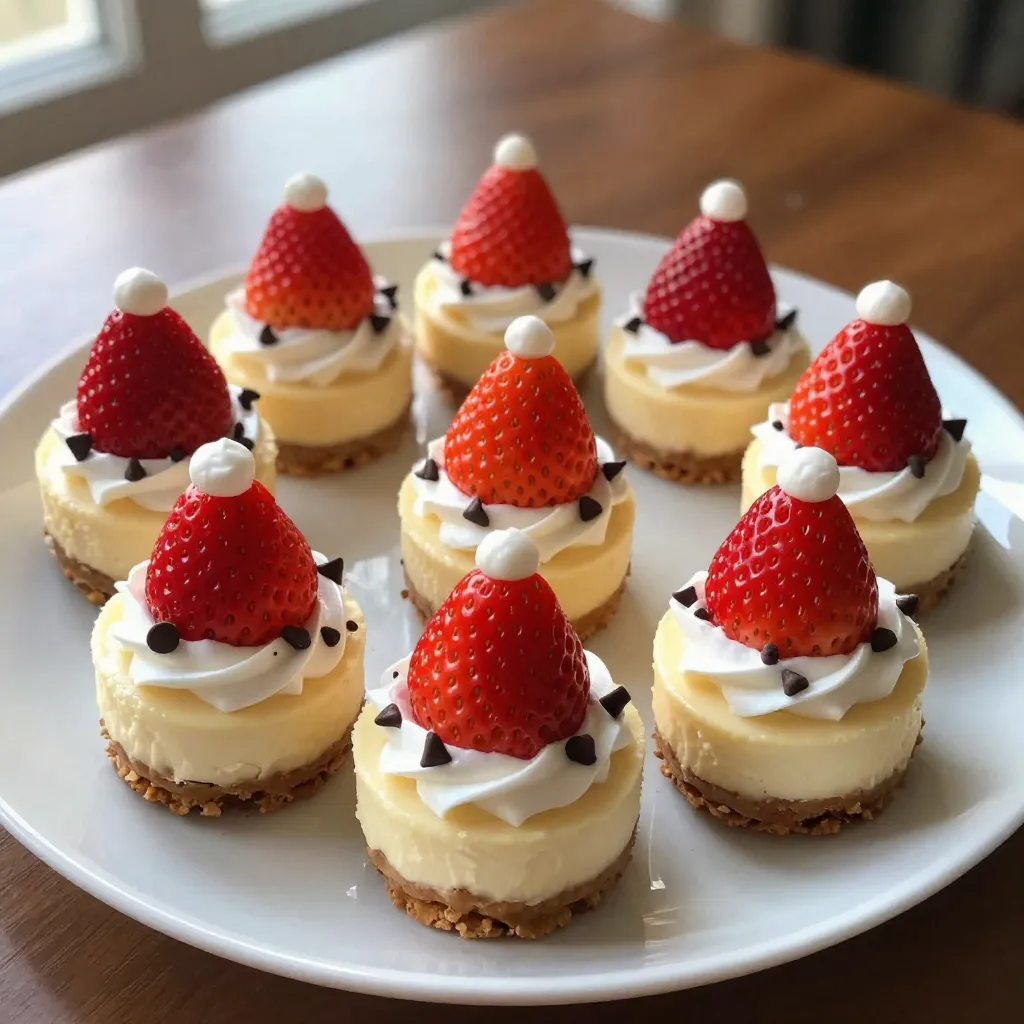 Santa Hat Cheesecake Bites Festive Holiday Treat