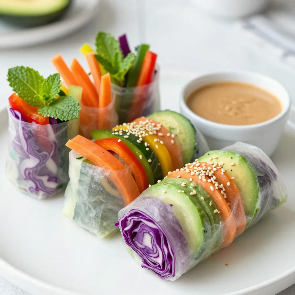 Rainbow Veggie Spring Rolls Colorful and Fresh Treat