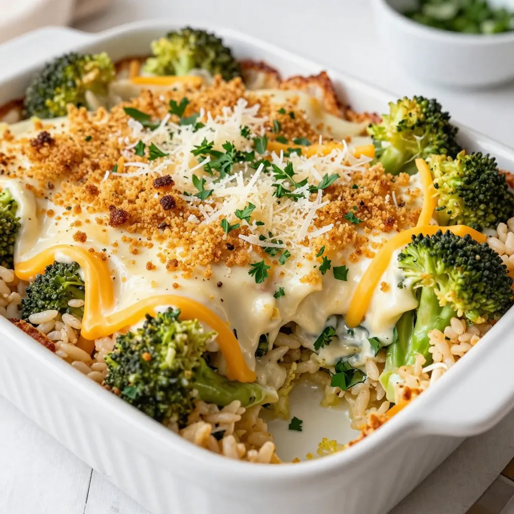 Cheesy Broccoli Rice Casserole Quick and Easy Meal