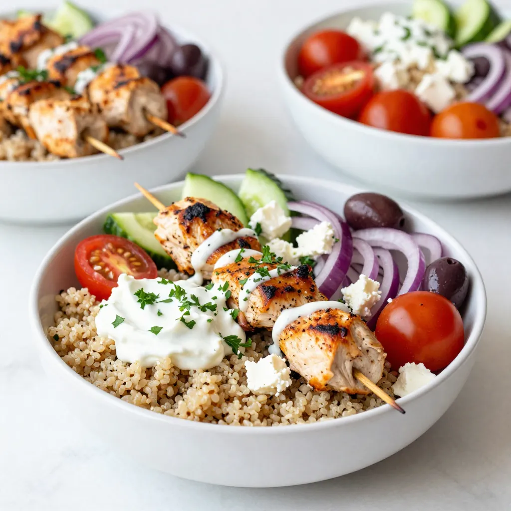 Greek Chicken Souvlaki Bowls Flavorful and Simple Meal