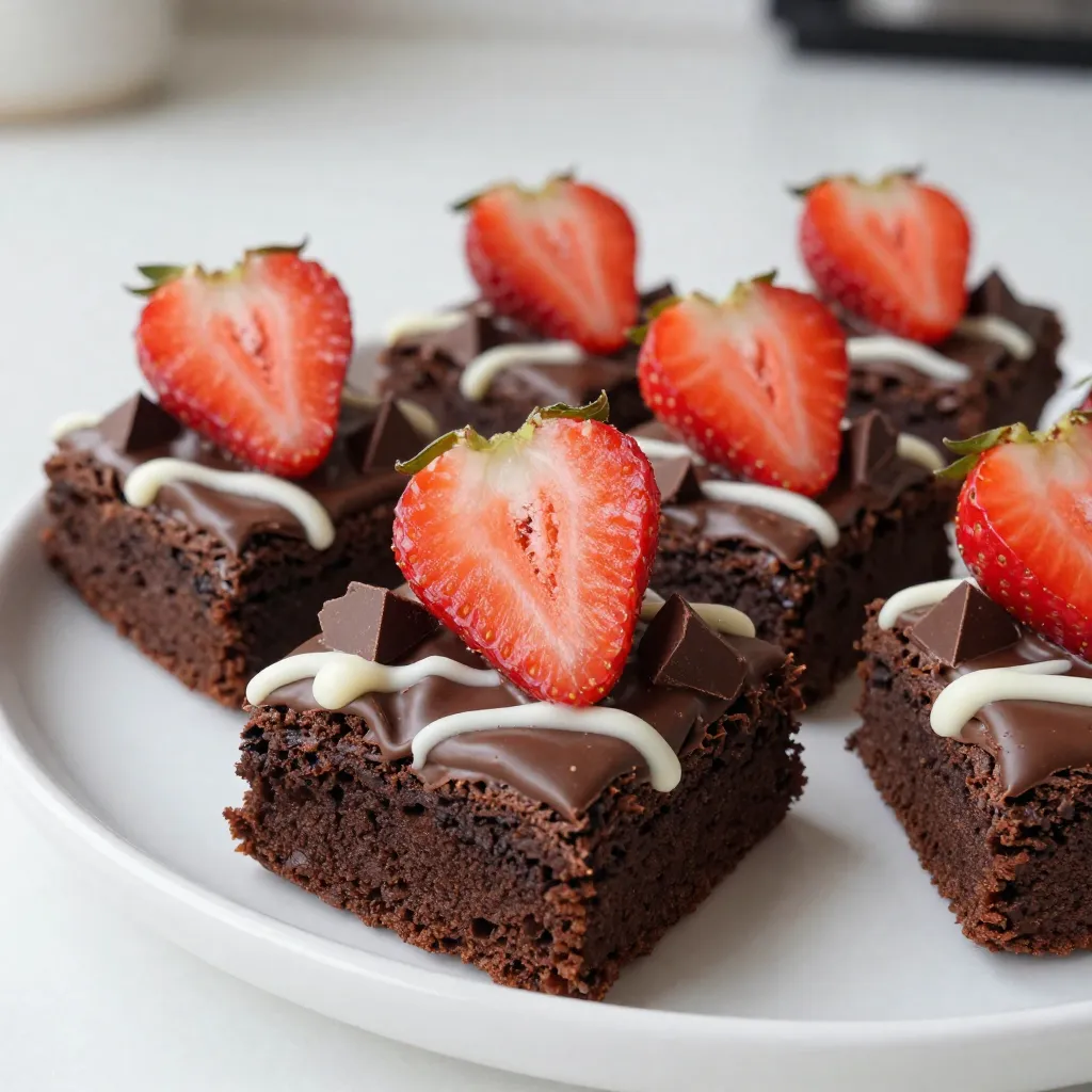 Chocolate Covered Strawberry Brownies Delightful Treat