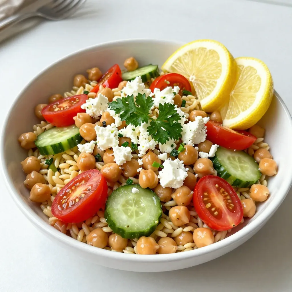 Lemony Chickpea Orzo Salad Refreshing and Bright Dish