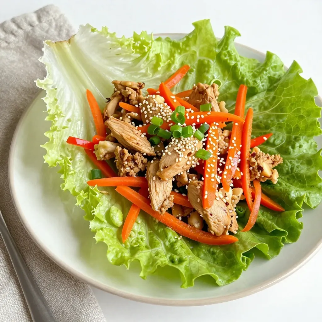 Sesame Ginger Chicken Lettuce Wraps Easy and Fresh