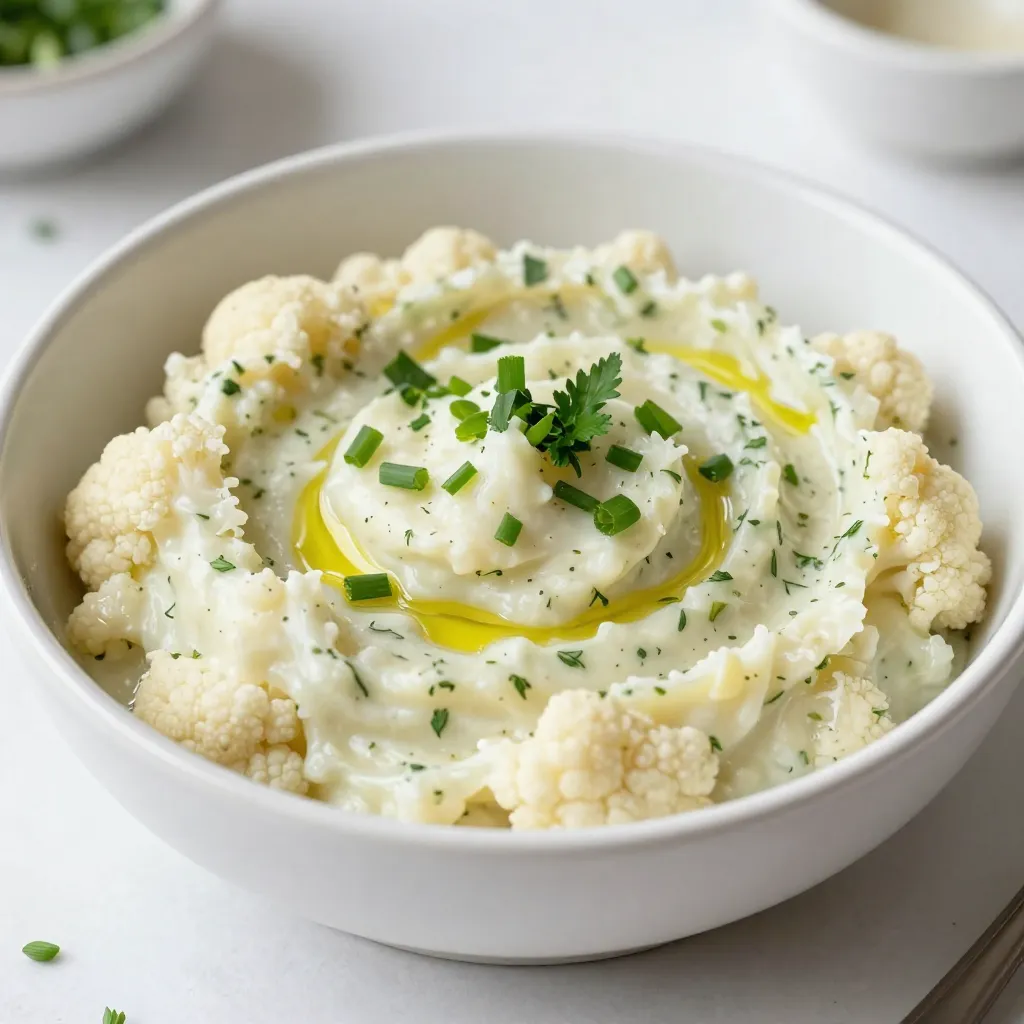 Garlic Herb Mashed Cauliflower Creamy Comfort Dish