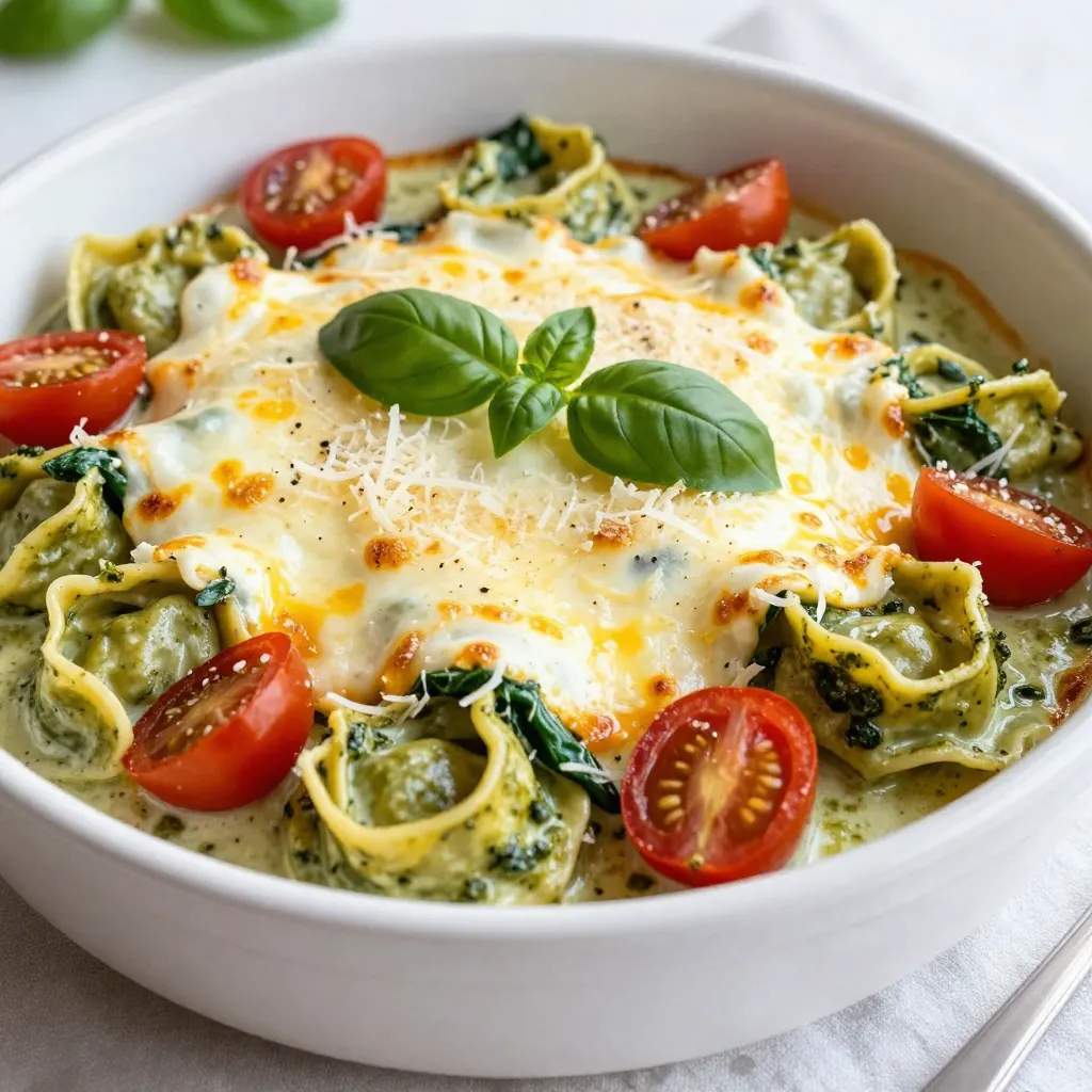 Creamy Pesto Tortellini Bake Bold and Flavorful Meal