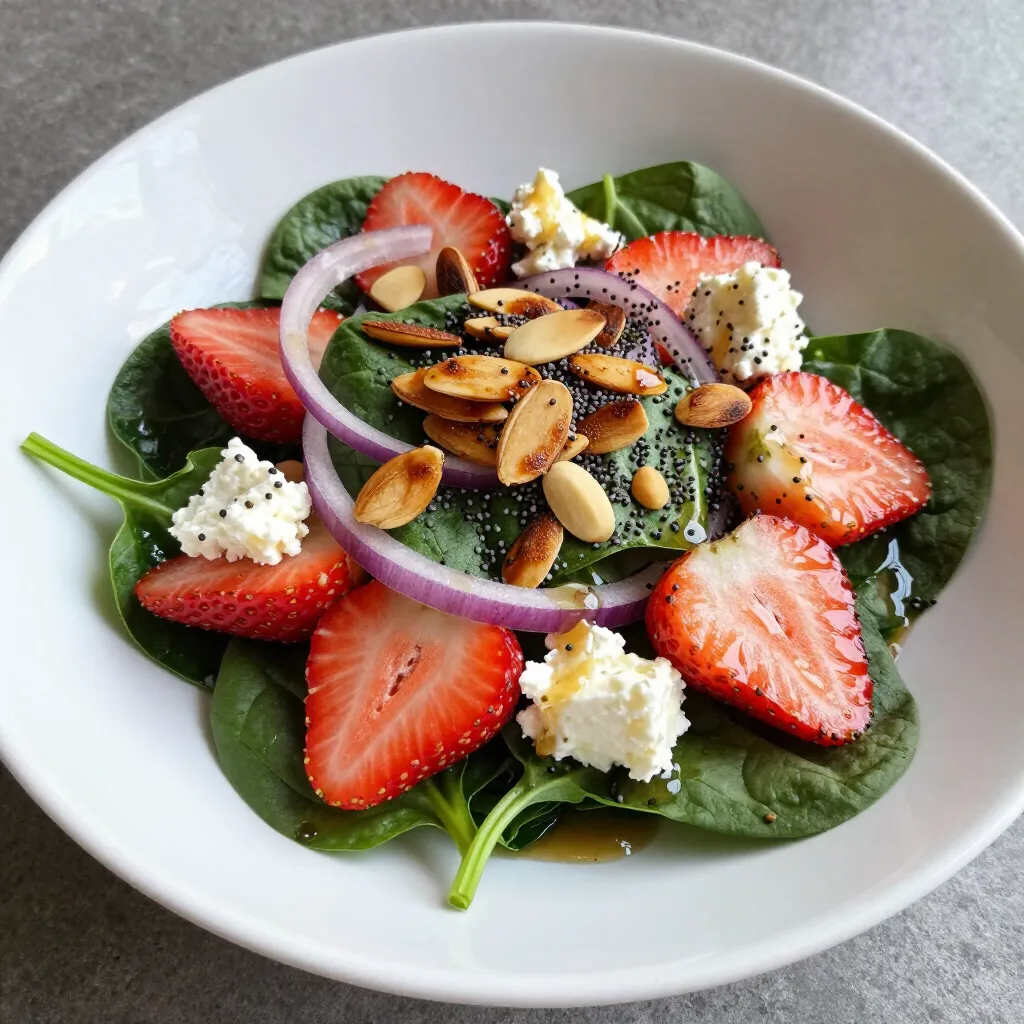 Strawberry Spinach Poppy Seed Salad Delightful Recipe