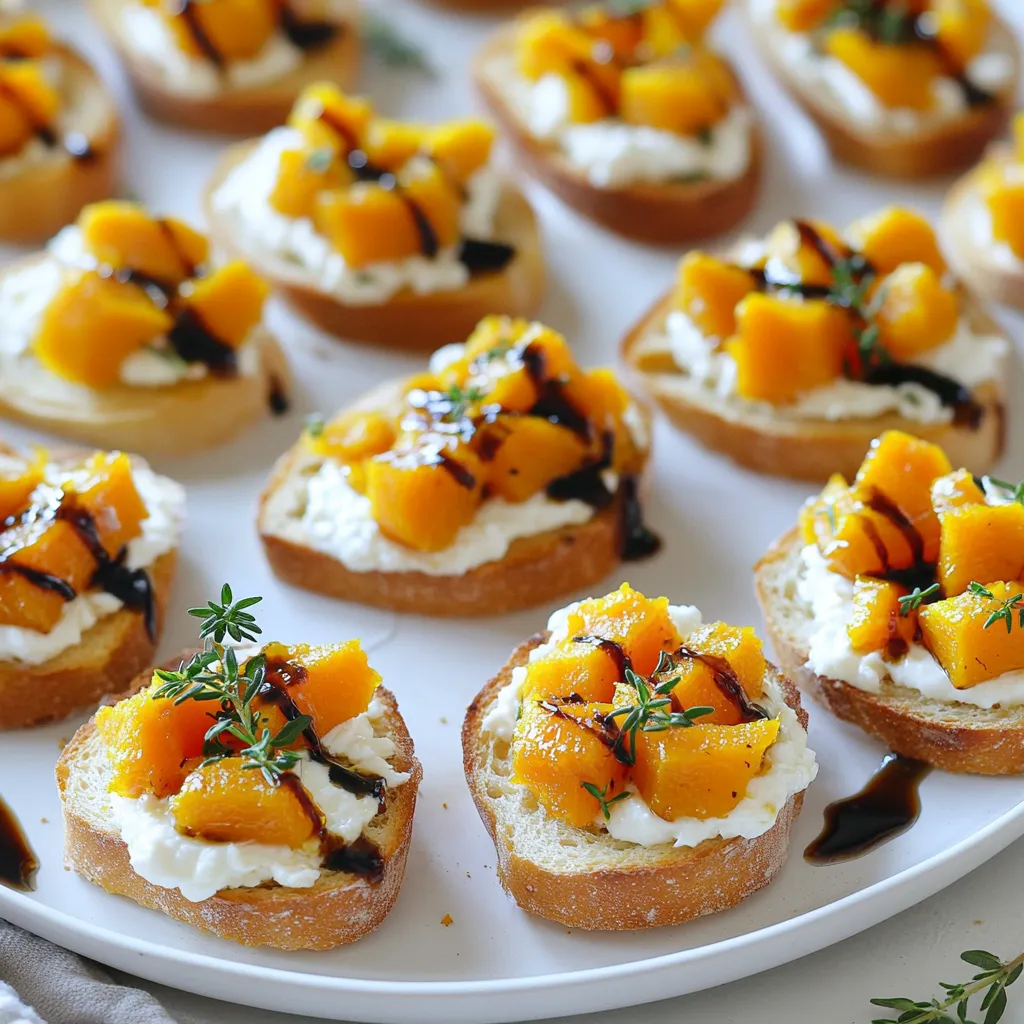 Savory Butternut Squash Goat Cheese Crostini Delight