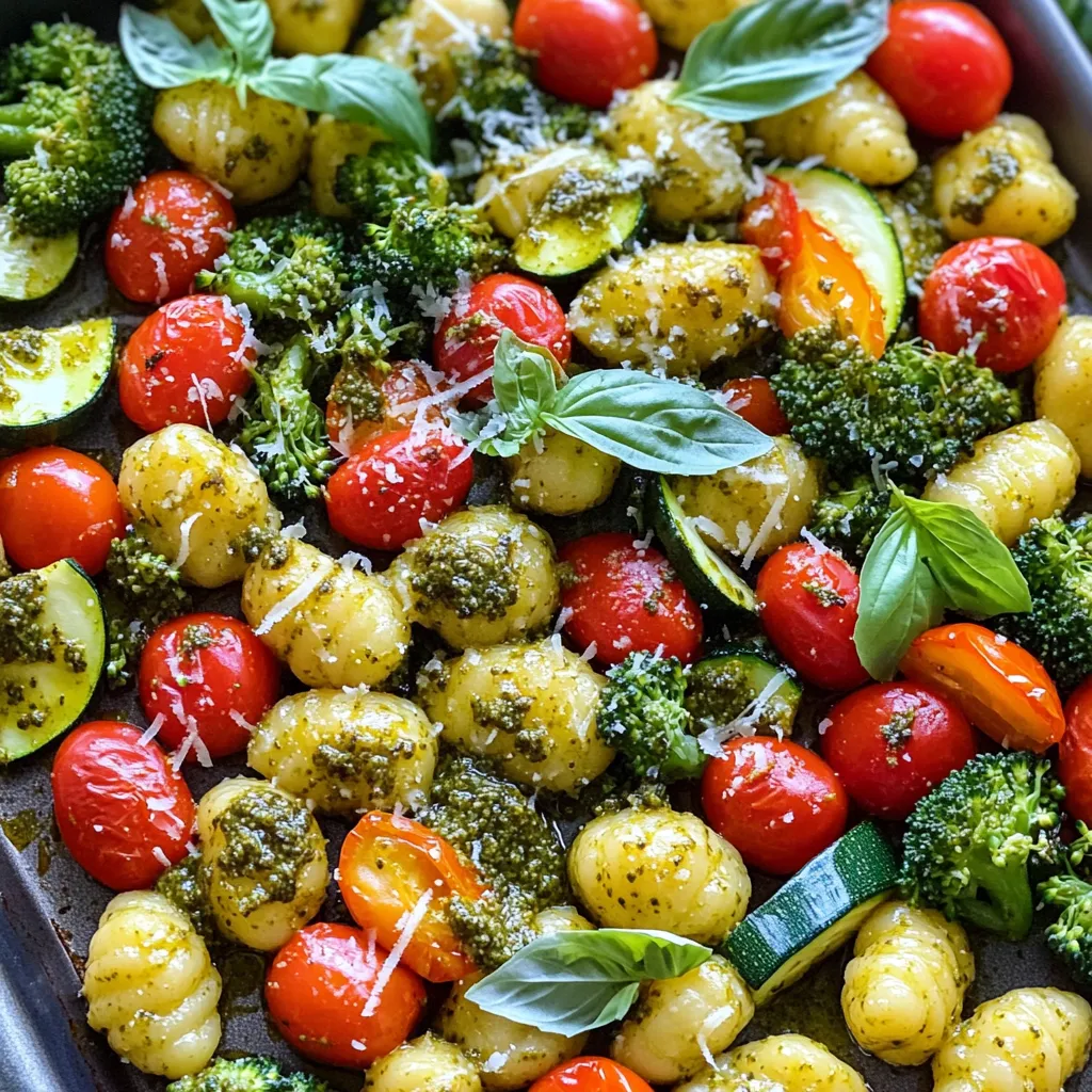 Sheet Pan Pesto Gnocchi Veggies Easy Dinner Idea
