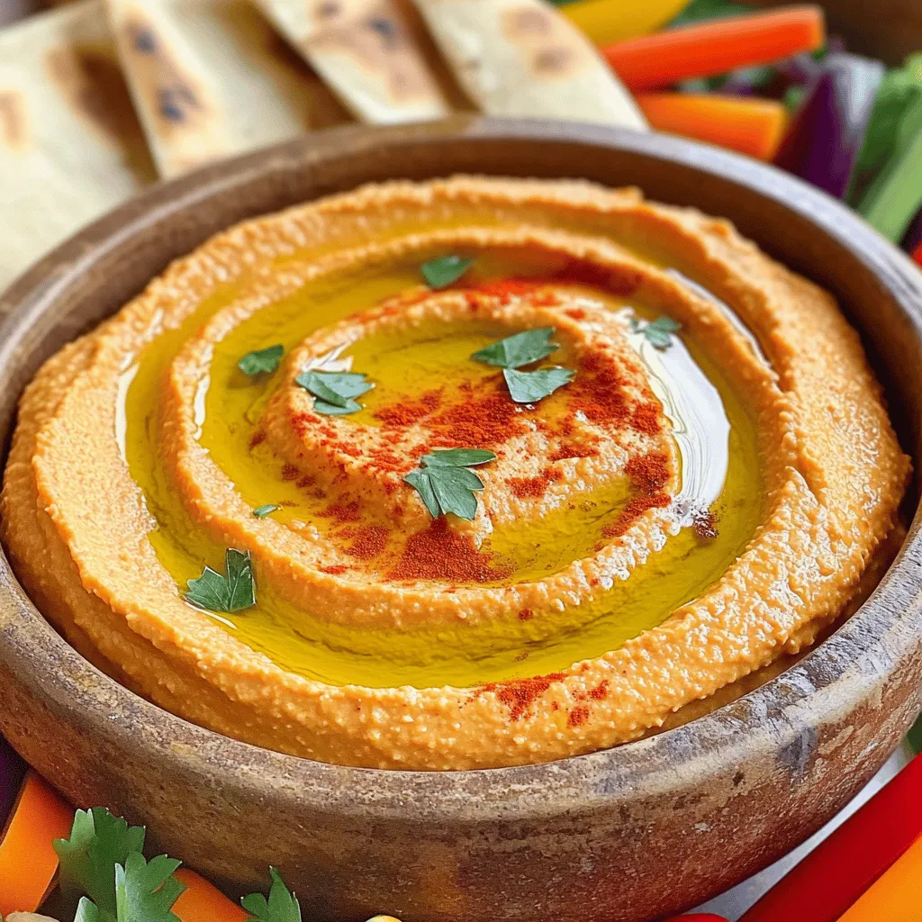 Roasted Red Pepper Hummus Rich and Creamy Delight