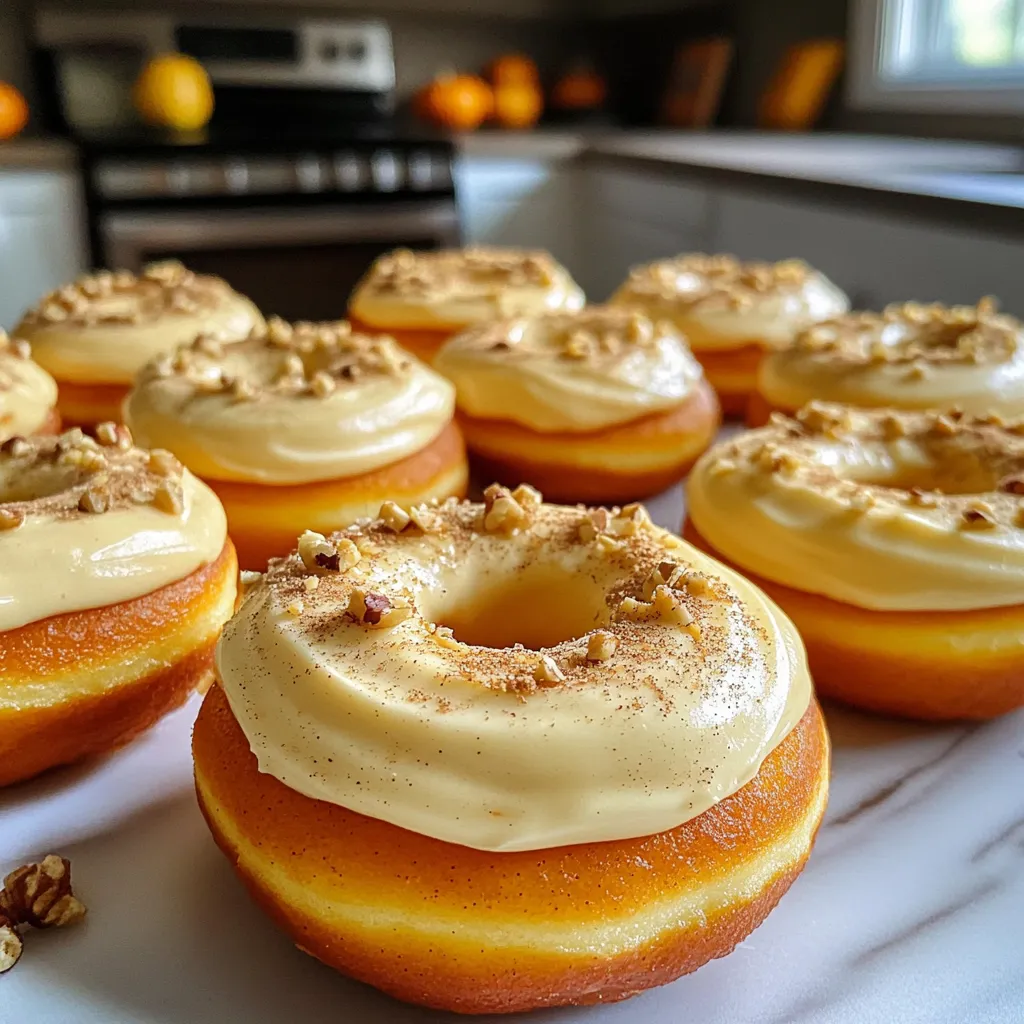 Pumpkin Cream Cheese Frosted Donuts Delightful Treat