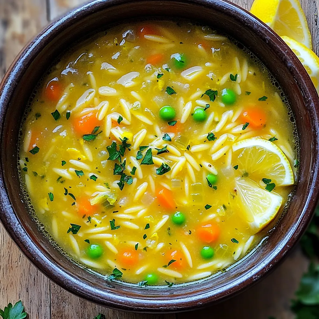 One Pot Lemon Garlic Orzo Soup Easy Comfort Meal