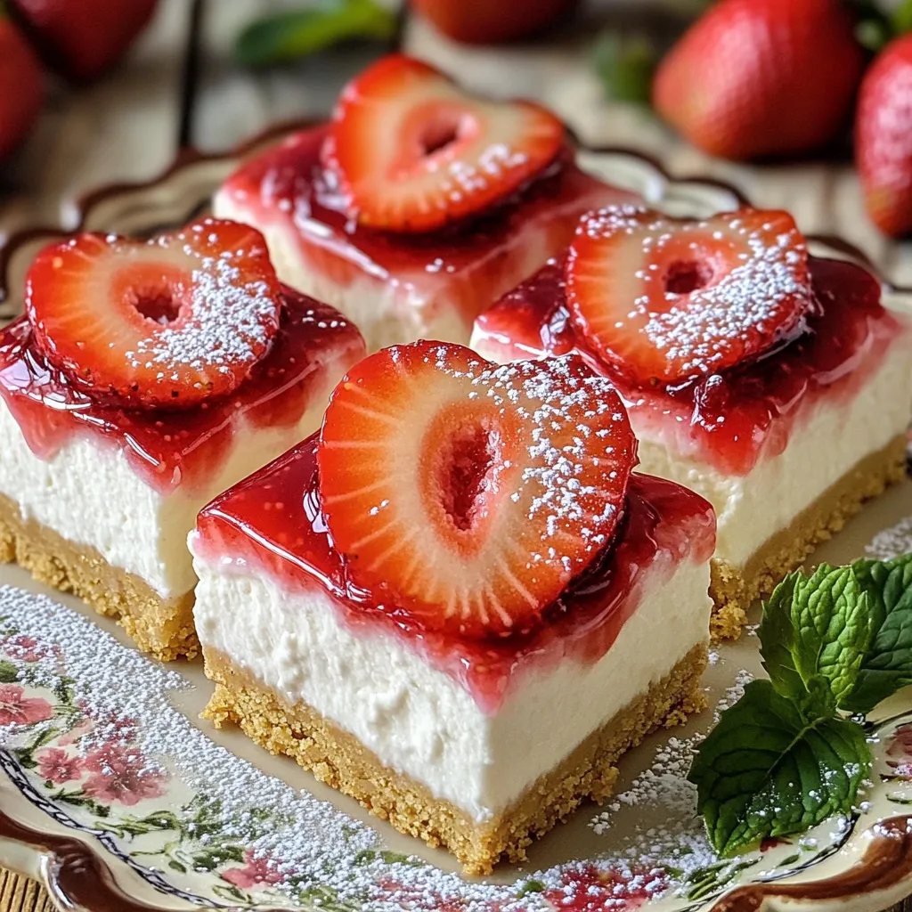 No-Bake Strawberry Cheesecake Bars Easy Dessert Delight