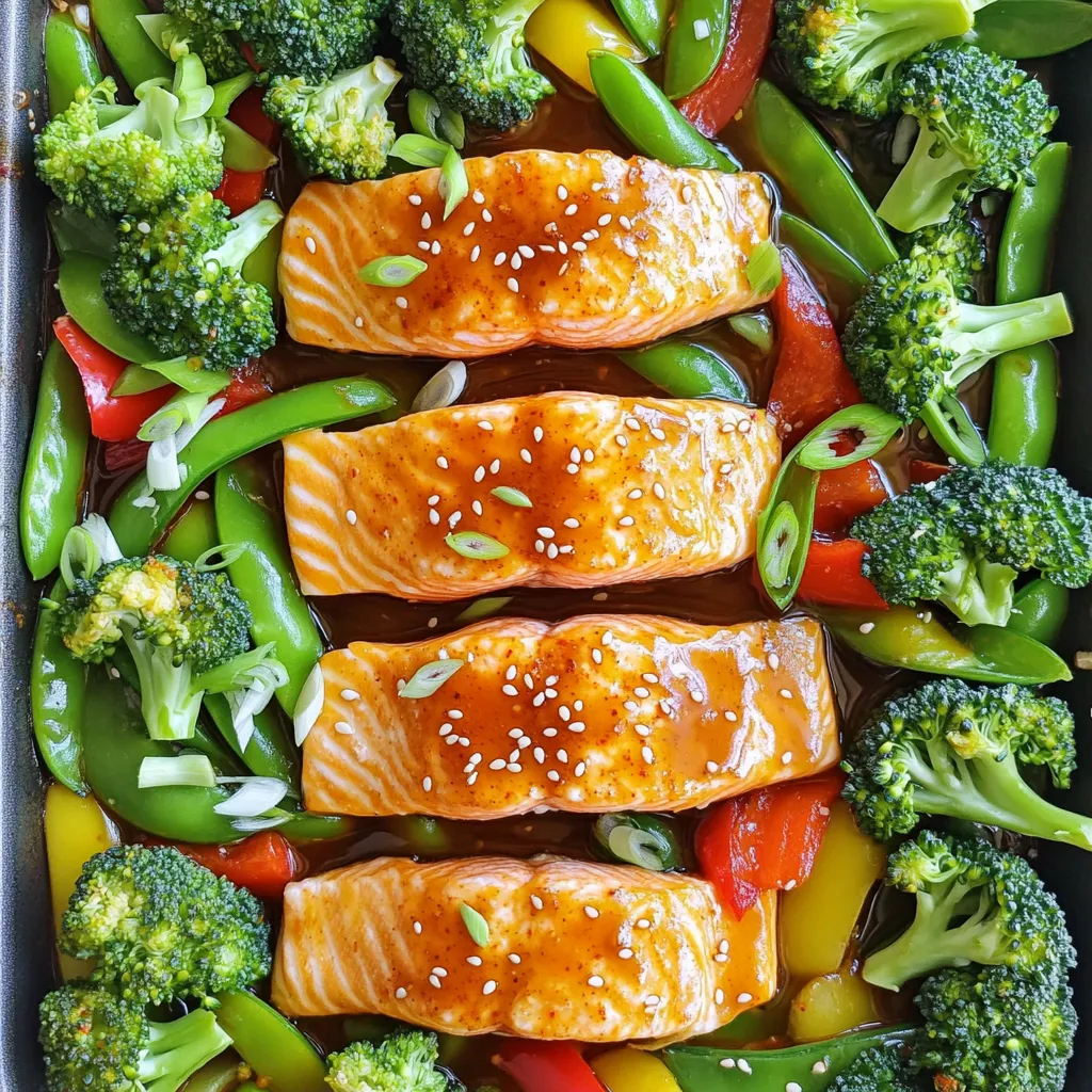 Sheet-Pan Sweet Chili Salmon and Veggies Delight