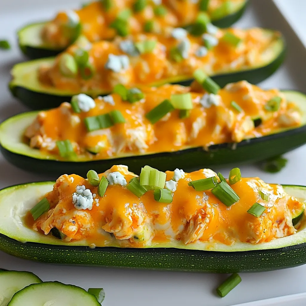 Buffalo Chicken Stuffed Zucchini Flavorful and Simple Dish