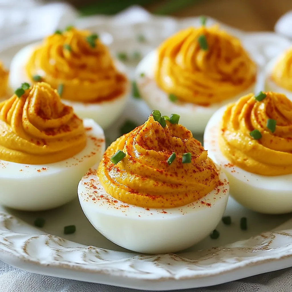 Pumpkin Patch Deviled Eggs Delightful Fall Treat