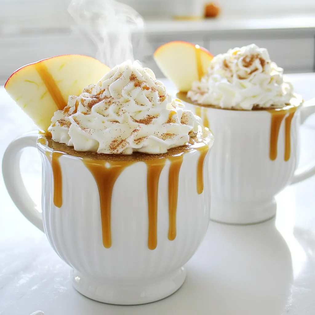 Warm Spiced Caramel Apple Cider Cozy Fall Drink