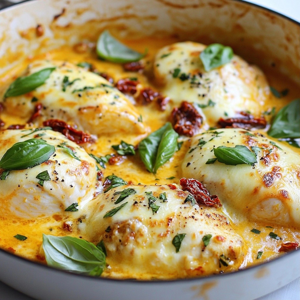 Creamy Cheesy Sun-Dried Tomato Chicken Bake Delight