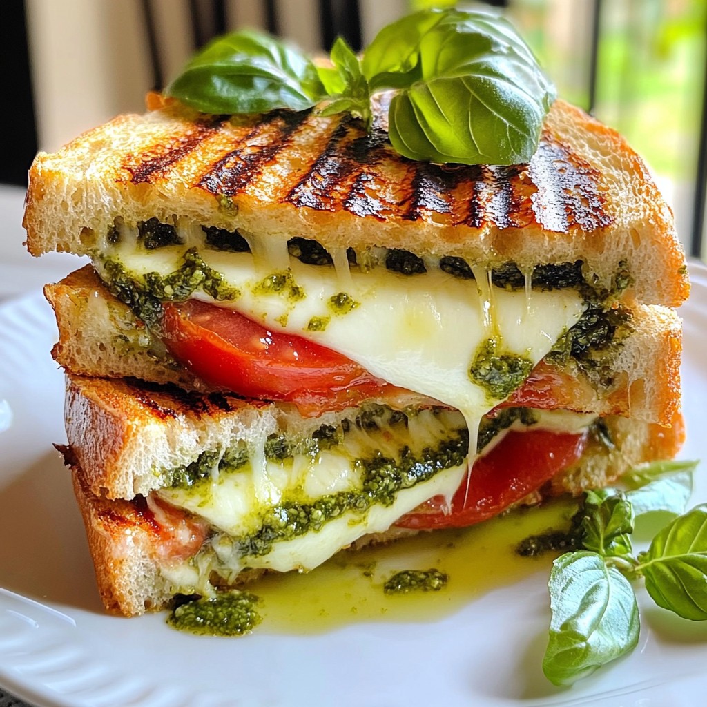 Melted Cheese and Tomato Basil Panini Delight