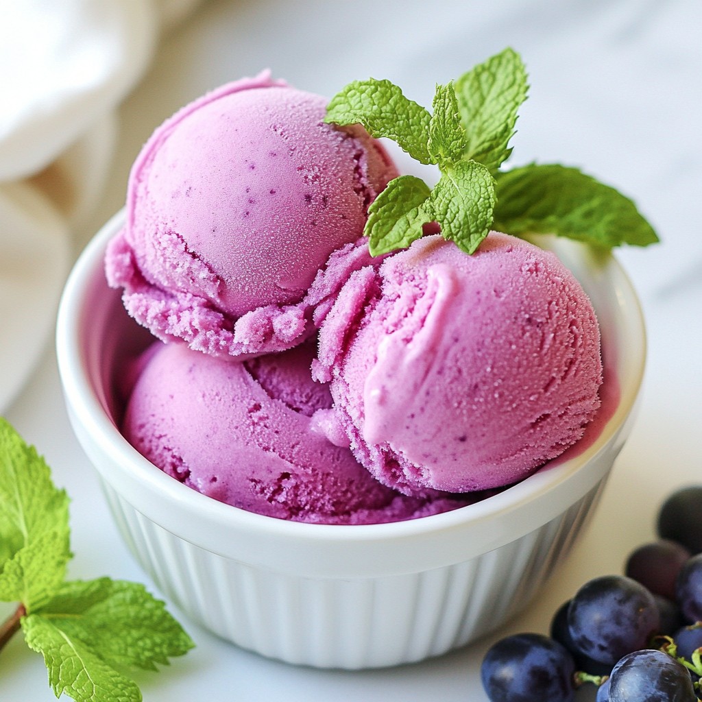 Cotton Candy Grape Sorbet Refreshing Summer Treat