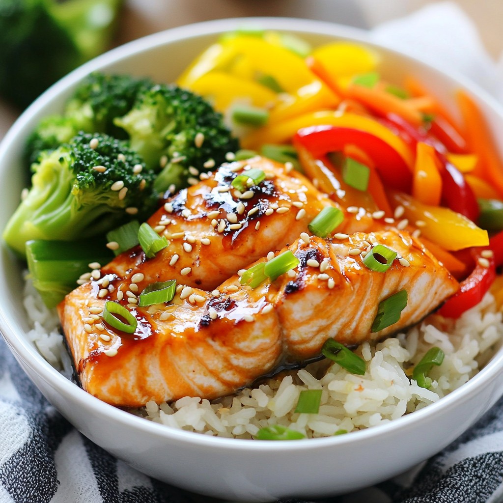 Teriyaki Salmon Bowls Packed with Flavorful Veggies