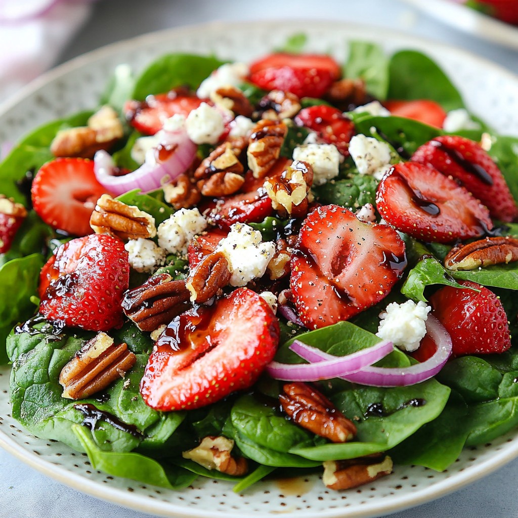 Strawberry Spinach Pecan Salad Flavorful and Fresh Dish