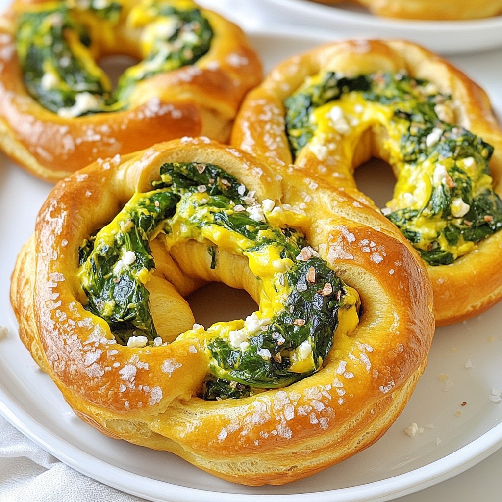 Spinach Feta Stuffed Pretzels Tasty and Easy Snacks