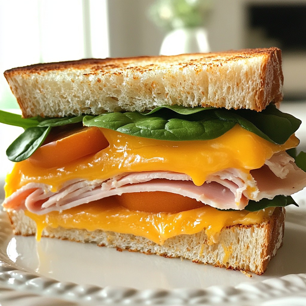 Melted Cheese and Turkey Turkey Ham Grilled Sandwich Delight